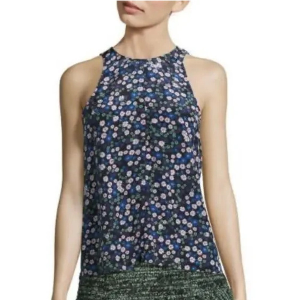 Rebecca Taylor Juliet 100% Silk Floral Sleeveless Top